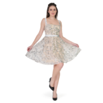 Girl’s Floral Apricot Mini Dress