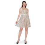 Girl’s Floral Apricot Mini Dress - Image 2