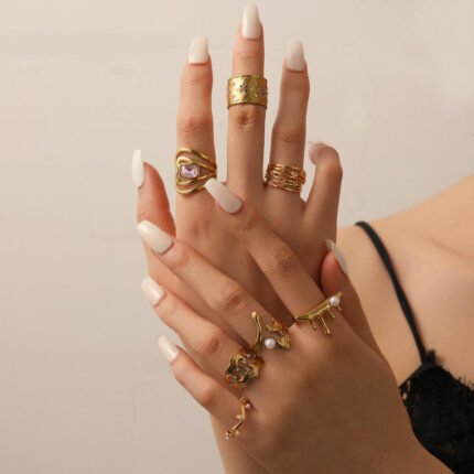 Rings Irregular Geometric Open