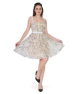 Girl’s Floral Apricot Mini Dress