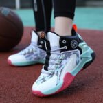 Boys' Basketball Sports Shoes New Soft Bottom Anti Slip Medium and Large Sports Fashion Comfortable Breathable High Top Sneakers - Image 4