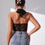 Black Corset Top for Women | Party Wear Halter Neck Top - Image 3