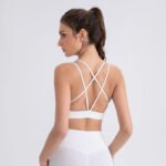 Hot Selling Women's Lightweight High Support Reversible Nude Feeling Seamless Cross Back Quick Dry Breathable Shockproof Front - Image 4