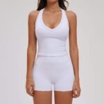 New Trend Women Back Twist 5 Pieces Set Gym Bra Sport Set Workout Shorts Leggings Fitness Set for Women Activewear Suit - Image 3