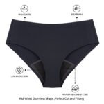 Seamless Leak Proof Heavy Flow Cotton 4-Layer Anti-Bacterial Quick Dry Everyday Bikini Panties Knitted for