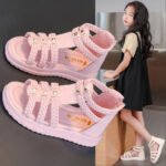 Summer Sandals for Girls New Western Style Children's Soft Soled Open Toe Princess Shoes Hollow Out Soft Soled Roman Shoes - Image 5