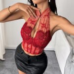 Lace Halter Corset Top for Women | Backless Bustier Party Wear - Image 4