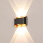 New Creative Reverse Arc Black Gold Design Waterproof Led Wall Sconce Ambiance Living Room Back Wall - Image 5