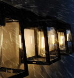 Solar Outdoor Wall Lamp Human Body Induction Three Mode Tungsten Wall Lamp Garden Villa Courtyard Night Light Rain Proof - Image 4