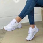 Large Size Sports Shoes for Women Soft Soled Color Blocked Round Toe Strap Comfortable Single Shoes Flat Bottom Casual Shoes - Image 6
