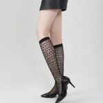 Stylish Black Fish Net Socks Ladies Nylon Fishnet Knee High Stockings for Women - Image 5