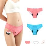 Ladies Teen Seamless Hipster Mid-Rise 4 Layer Menstrual Panties High Absorbency Quick Dry Plain Dyed Print - Image 2