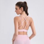 Hot Selling Women's Lightweight High Support Reversible Nude Feeling Seamless Cross Back Quick Dry Breathable Shockproof Front - Image 6