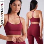 Women's XS-XL Seamless Y-Line Sports Halter Yoga Bra Quick Dry Lightweight Fitness Workout Underwear for Adults Plus Size