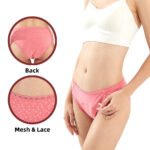 Ladies Teen Seamless Hipster Mid-Rise 4 Layer Menstrual Panties High Absorbency Quick Dry Plain Dyed Print