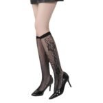 Stylish Black Fish Net Socks Ladies Nylon Fishnet Knee High Stockings for Women - Image 6