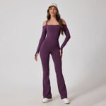 Women Off Shoulder Jumpsuit | Stylish Gym & Yoga Outfit - Image 2