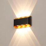 New Creative Reverse Arc Black Gold Design Waterproof Led Wall Sconce Ambiance Living Room Back Wall - Image 3