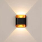 New Creative Reverse Arc Black Gold Design Waterproof Led Wall Sconce Ambiance Living Room Back Wall - Image 4