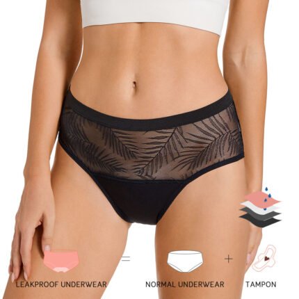 For Private Label Women's 4-Layer Leakproof Low-Rise Eco-Friendly Anti-Bacterial Culotte Menstrual Underwear for Panties