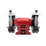 Industrial 200mm Bench Grinder 150W Electric 230V 50Hz 3540rpm Aluminum Housing VDE Plug Safety Switch Capacitor Dust Management