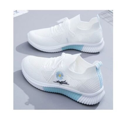 Womens Sneakers New Breathable Fly Woven Mesh Shoes With Front Straps for Women's Casual Running Soft Soled Shoes for Female