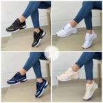 Large Size Sports Shoes for Women Soft Soled Color Blocked Round Toe Strap Comfortable Single Shoes Flat Bottom Casual Shoes - Image 3