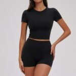 New Trend Women Back Twist 5 Pieces Set Gym Bra Sport Set Workout Shorts Leggings Fitness Set for Women Activewear Suit - Image 4