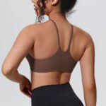 Hot Selling Women's S-XL Nylon/Spandex Front Beauty Back Quick Dry Breathable Seamless Removable Shockproof Sports Strappy Top - Image 4