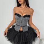 Floral Corset Top for Women | Strapless Bustier Party Wear - Image 4