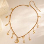 Butterfly Necklace Titanium Steel Moon and Star - Image 2