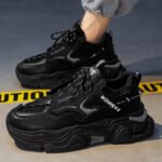 white chunky sneakers for men with thick sole and modern design