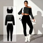 Women Gym Yoga Set 3 Piece | Sports Bra + Leggings Activewear - Image 5