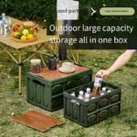 Plastic Storage Box with Wooden Lid | Foldable Organizer & Table - Image 5