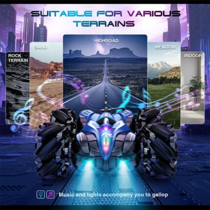 Remote control stunt car with gesture sensor hand control futuristic racing toy