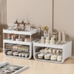 Desktop Storage Organizer | Plastic Multi Layer Shelf for Home