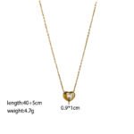 Chain Necklace Dainty Mini White Pink Heart - Image 2