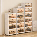 Foldable Plastic Storage Cabinet | Clothes Organizer with Drawers