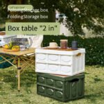 Plastic Storage Box with Wooden Lid | Foldable Organizer & Table - Image 3