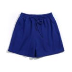 Blue women terry fabric shorts summer casual running shorts elastic waist comfortable wear