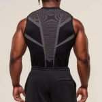 Grey men quick dry gym tank top sleeveless breathable workout shirt fitness wear