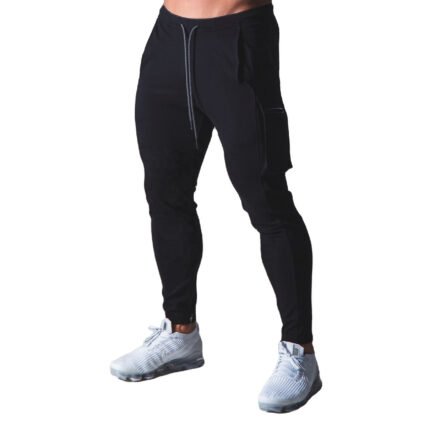 Black men sports jogger pants breathable gym fitness trousers plus size casual workout pants