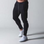 Black men sports jogger pants breathable gym fitness trousers plus size casual workout pants