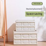 Plastic Storage Box with Wooden Lid | Foldable Organizer & Table - Image 4