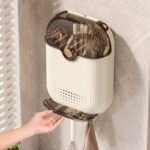 Wall mounted cutlery holder kitchen organizer knife fork spoon storage box with cover drainage holder