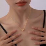 Chain Necklace Dainty Mini White Pink Heart