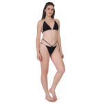 Sexy Bikini Set Halter Chain Detail Beachwear Two Piece Adjustable Ties - Image 2