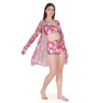 Multi-color Printed Three Piece Bikini BIKINI Women's Swimsuit - Image 5