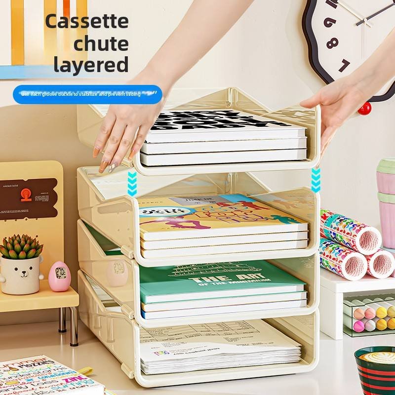 Kids wooden storage rack organizer with shelves for toys books and stationery