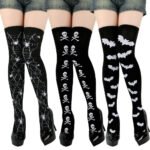 'Halloween Jingwen OEM Party Bone Stockings Masquerade Dress Nurse Socks Lolita Bow Tie Halloween Knee Socks - Image 5